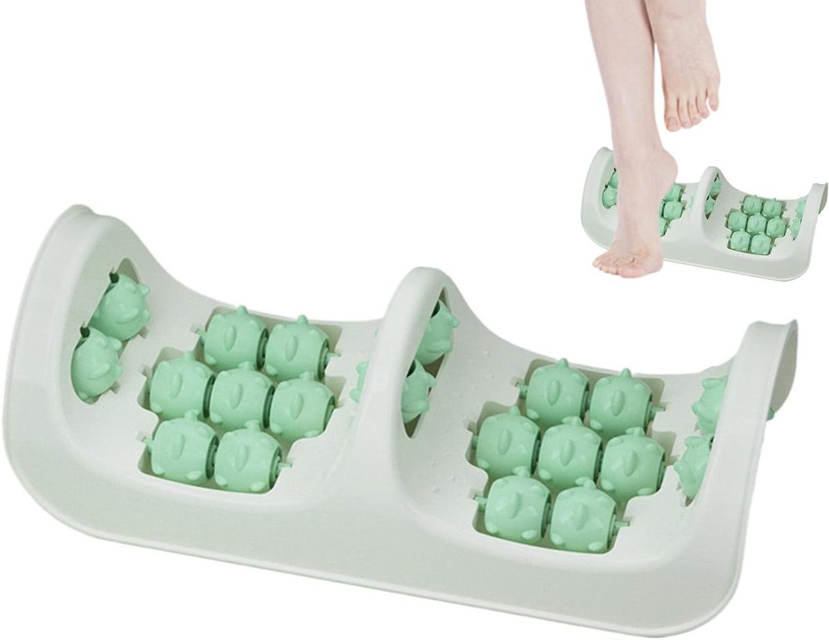 Voetmassage-roller - 33,5 x 14,5 x 11 cm handmatige voetmassagers, reflexologie spierherstelbord voor hieldrukontlasting, wellness- en gezondheidsgereedschap voor papa, moeder, senioren ouderenzorg