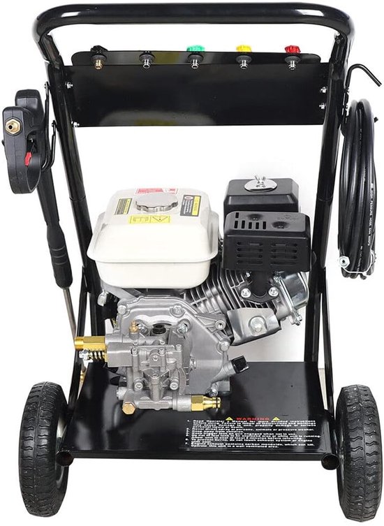 Hogedrukreiniger Benzine - Krachtige Reiniger - Terras Schoonmaken - 65 pk Motor - 190 bar - Rood Zwart — afbeelding 4