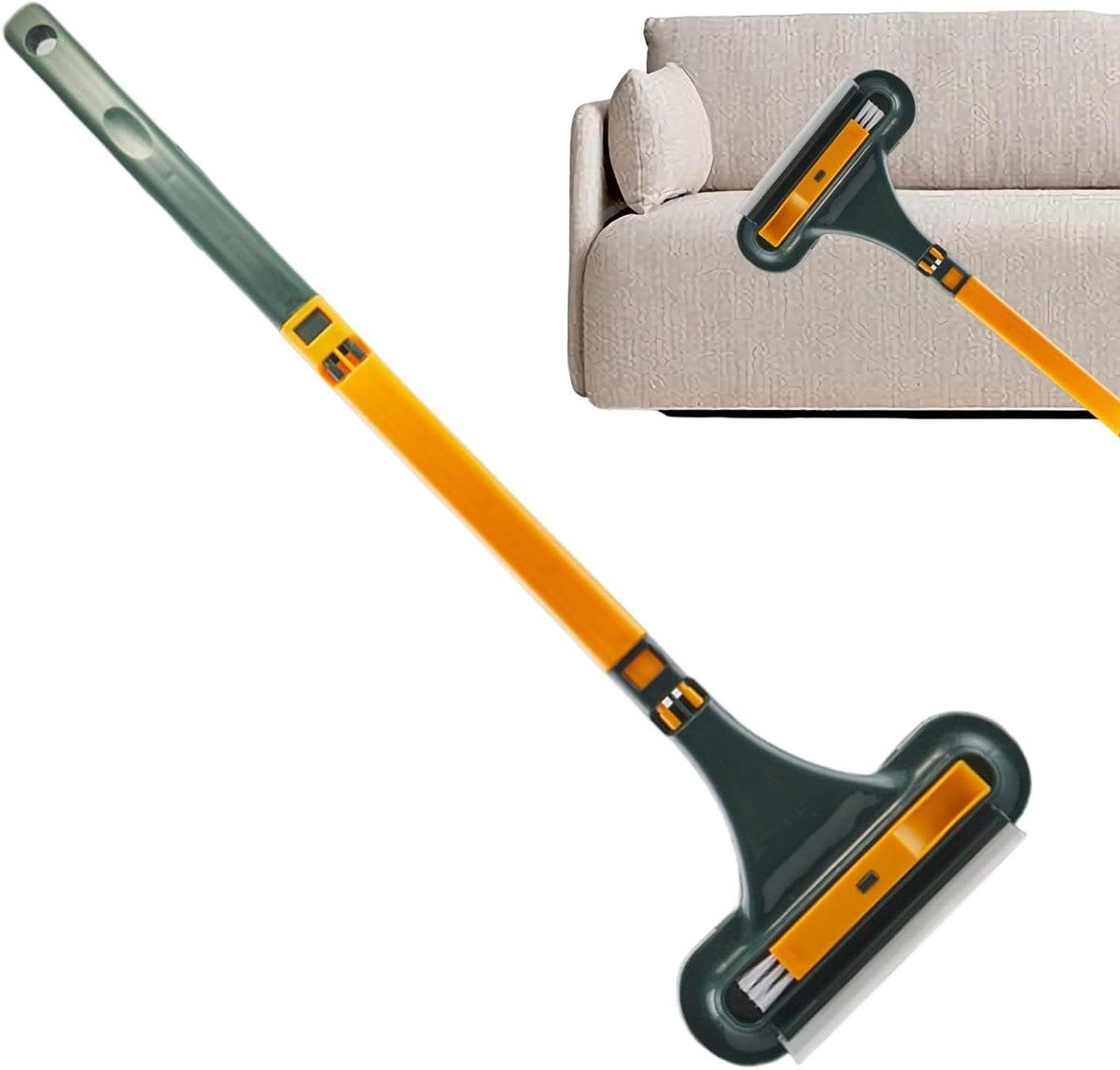 Raamborstel - Schermreiniger - Ramen Schoonmaken - 2-in-1 functie - 63 x 20 cm - Geel