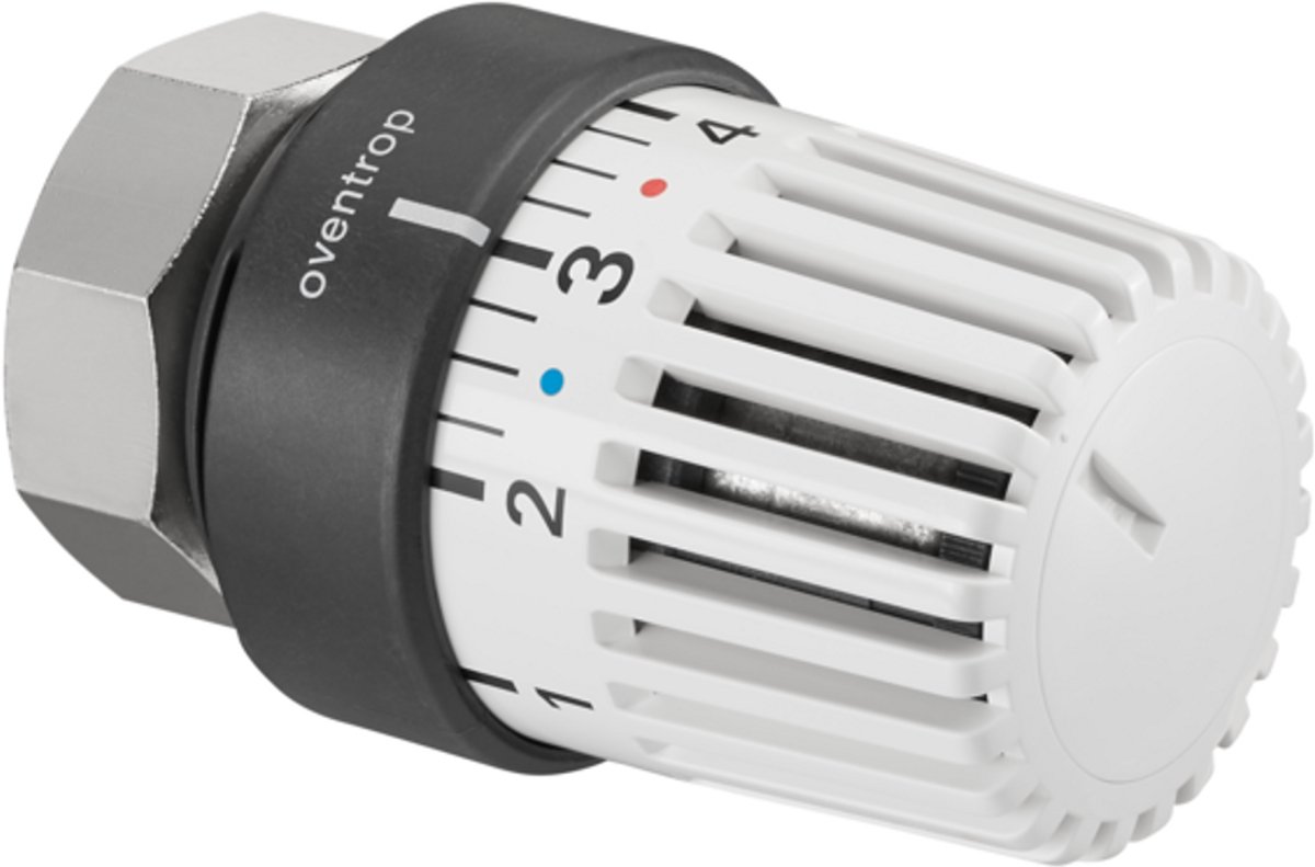 OVENTROP Thermostaat voor maxi/mini thermostatische ventielen tot 1974 M 40 x 1,5, 7-28 C, 0 * 1-5, vloeistofvoeler, antraciet/wit, 1015500