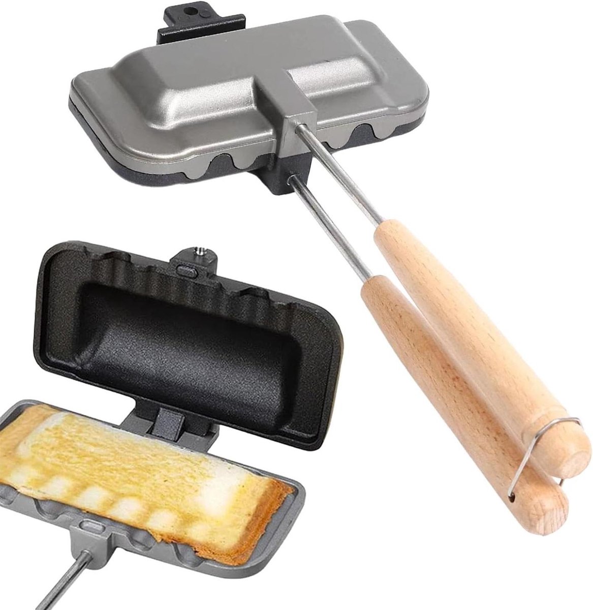 Sandwich Maker - Toastijzer Panini - Snelle Maaltijden - Dubbelzijdig Bakken - 22 x 15 cm - Zwart