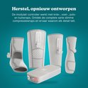 Witte modulaire wraps voor knie, voet, pols en kuit met de grijze controller.