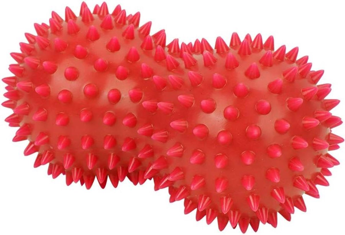 Massagebal Set - Spiky Bal - Spierontspanning Lichaam - Acupunt Stimulatie - 15 cm - Rood