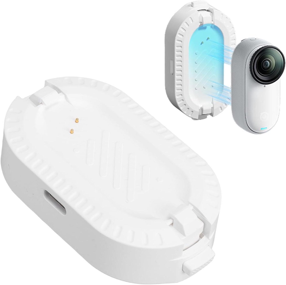 Magneetverlengbatterij - Actiecamera Batterij - Langere Opnames - Met LED Indicator - 600mAh Capaciteit - Zwart