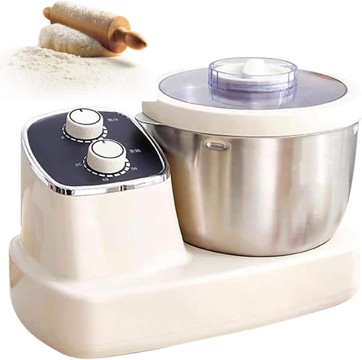 Deegmaker Elektrisch - Broodmixer Deegkneder - Snel Deeg Maken - Constante Temperatuur Fermentatie - 5L/7L - Zilver