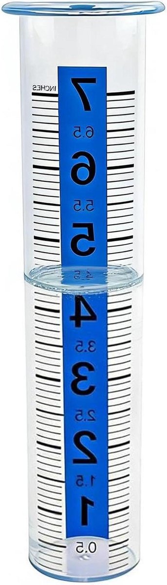 Regenmeter Tuin - Wateropvanger Weer - Tuinonderhoud Meten - Gemakkelijk Af te Lezen - 21 cm Hoog - Transparant