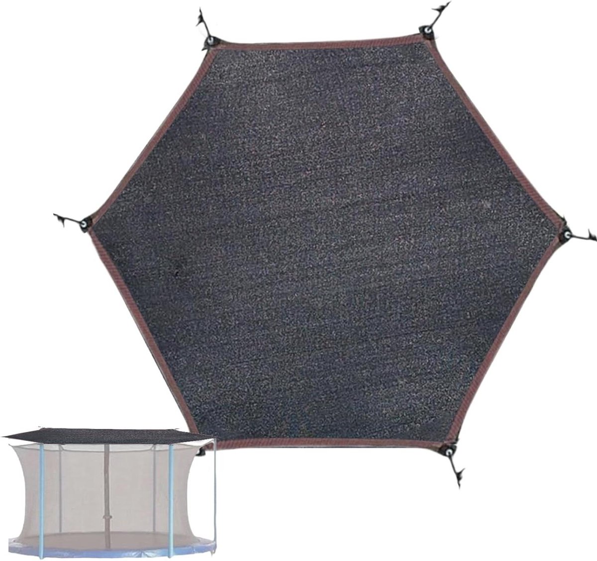 Trampoline Parasol - Zonnedak Buiten - Bescherming Speelplezier - UV-Beschermende Coating - Tot 43 m - Zwart