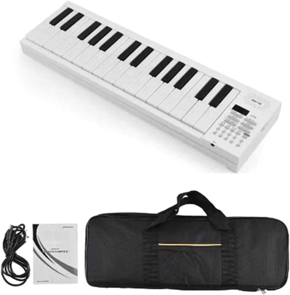 Opvouwbaar Piano Keyboard - Elektrisch Keyboard - Muziek Leren Spelen - 61 Toetsen - 47 cm - Wit