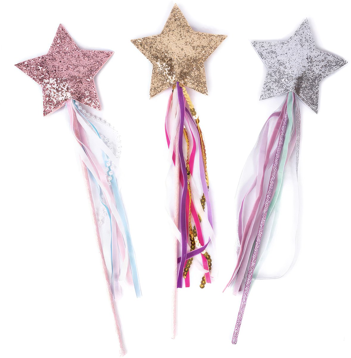 Great Pretenders - Set van 3 toverstafjes met ster - Roze
