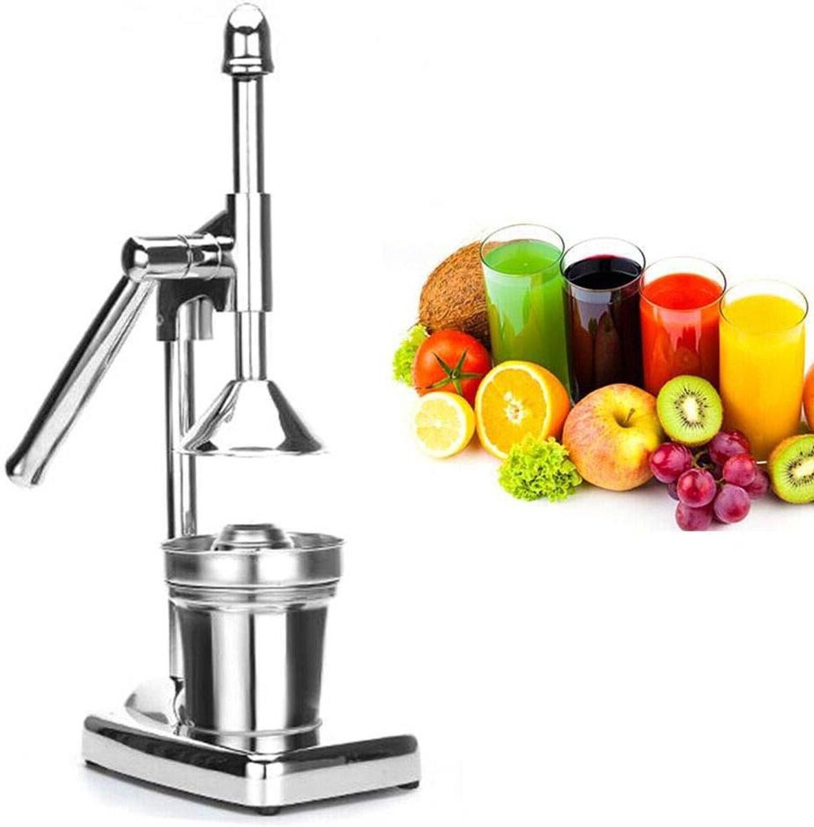 Citroenpers - Handjuicer Vruchtensap - Vers Sap Maken - Roestvrij Staal - N.v.t. - Zilver