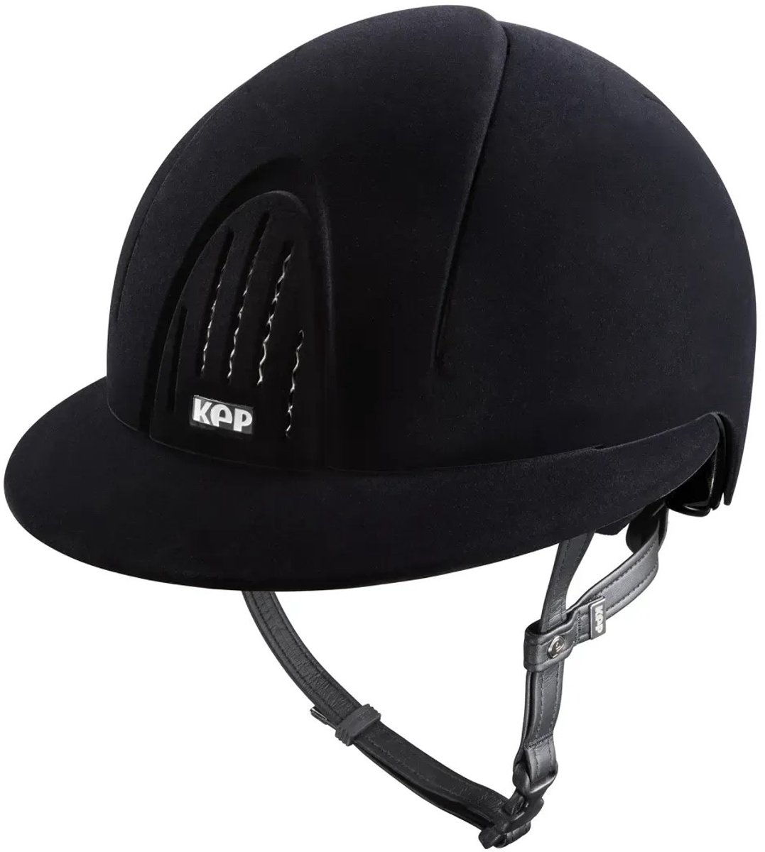 KEP Italia Smart Nova Velvet Rijhelm Zwart M - Polo Klep