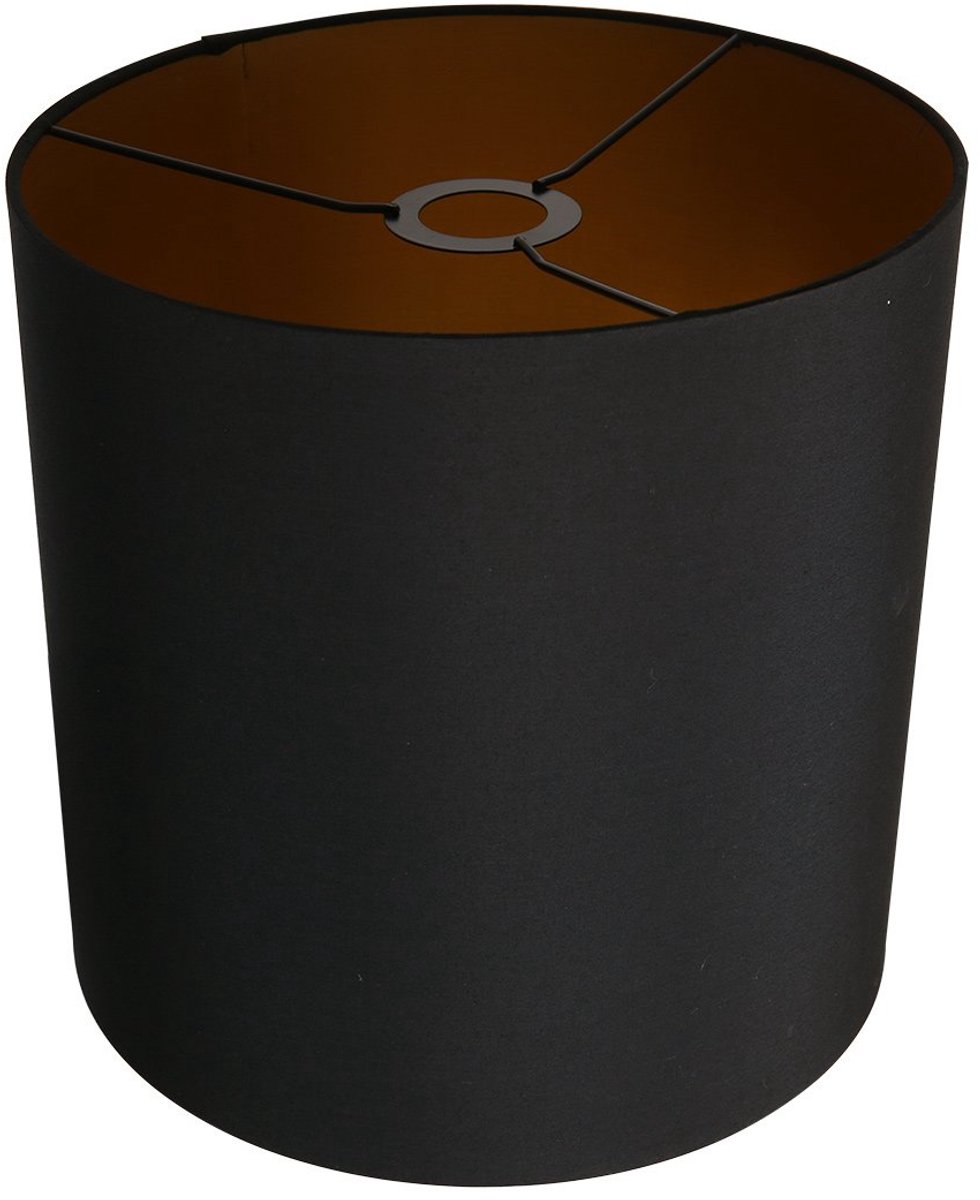 Zwart textiel lampenkap 30cm met E27 support - Mexlite K1564SS voor trendy binneninrichting