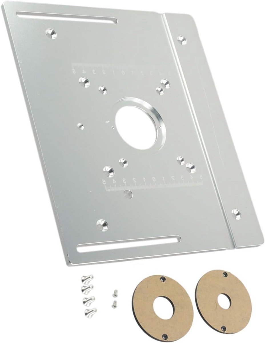 Frees Freesplaat - Inlegplaat Routertafel - Houtbewerking Precisie - CNC Aluminium Legering - 240x200mm - Zilver