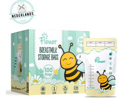 Flouer Moedermelk Bewaarzakjes met Schenktuit - Extra Groot - 240 ml - 100 Stuks - Borstvoeding Zakjes - Babyvoeding Bewaarbakjes - Borstvoeding Bewaarzakjes