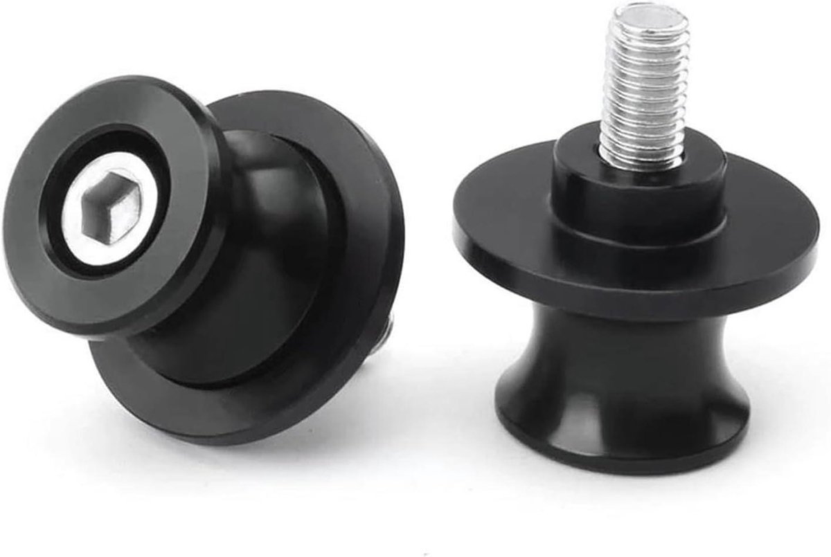 Motorfiets Achterbrug Bobbins - Swingarm Sliders Standaard Schroeven - Motor Onderhoud - Bescherming bij Omvallen - 1 paar - Zwart