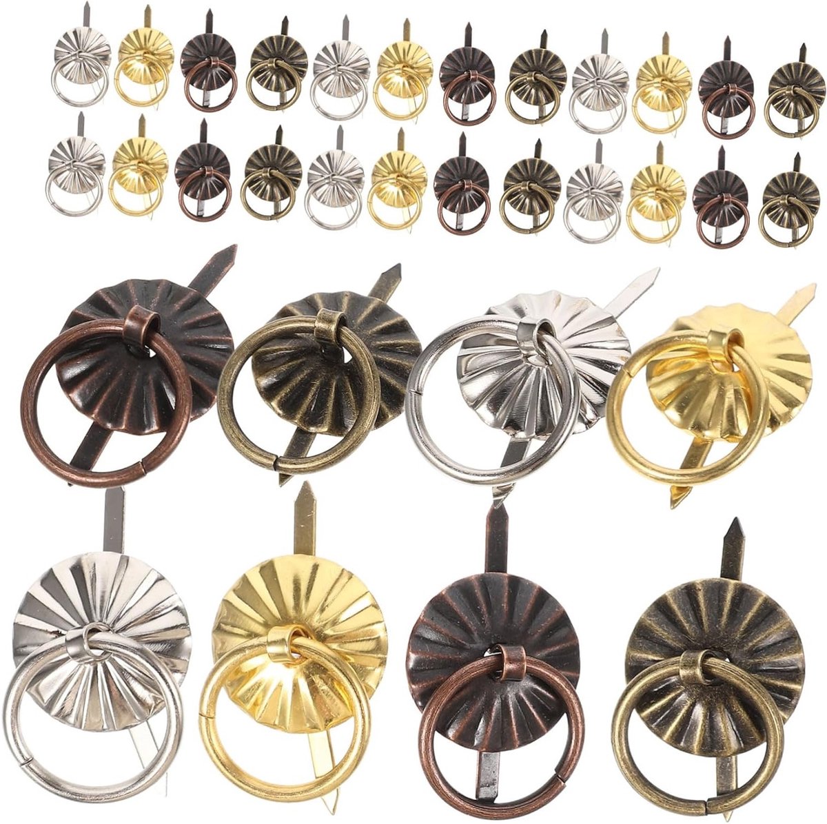 Mini Handgrepen - Kastknoppen Lades - Meubelrenovatie Keuken - Oude Metalen Look - 40 Stuks Set