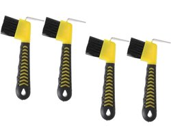 Paardenverzorging Set - Hoefkrabbers Borstels - Paarden Hoef Reinigen - Roestvrij Staal - 4 Stuks - Diverse Kleuren