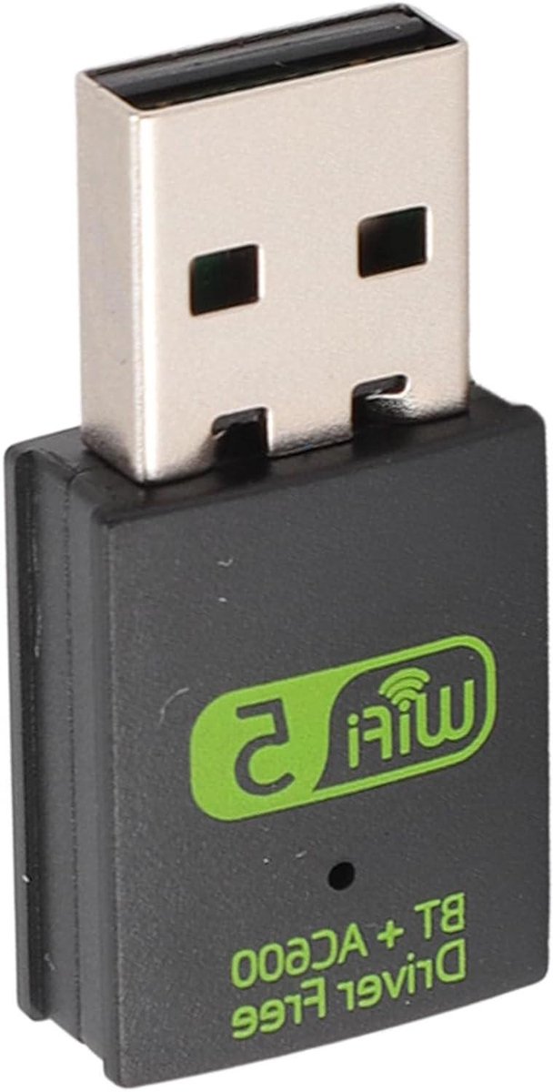 Draadloze Netwerk Adapter - WiFi Dongle - Internet Verbinding - Dual Band 600Mbps - USB Nano - Zwart
