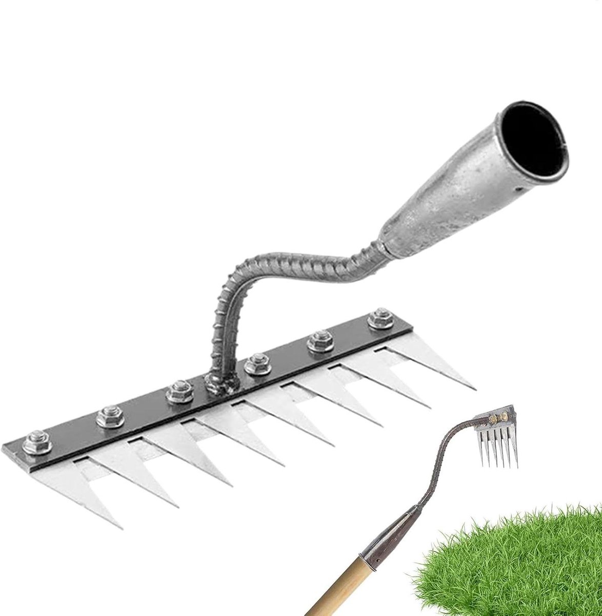 Onkruidgereedschap - Tuinhark Wieden - Tuinonderhoud - Afneembaar Handvat - 8 Tanden - Metaal
