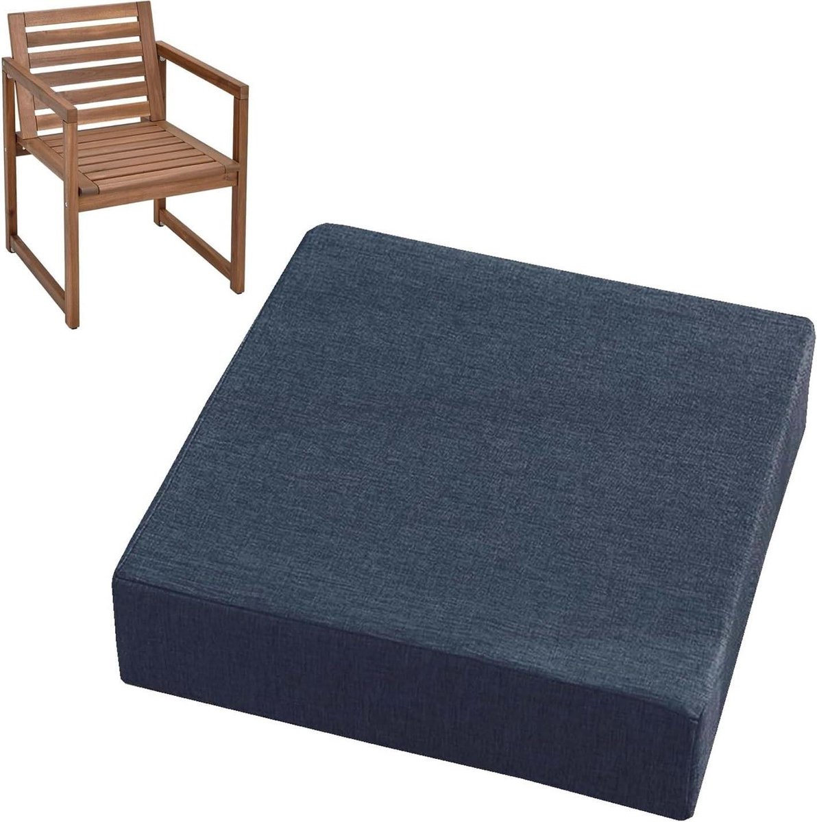 Kussens voor Binnen- & Buitenstoelen, Vierkante Zitkussen voor Tuinstoelen Hoge-Dichtheid 
