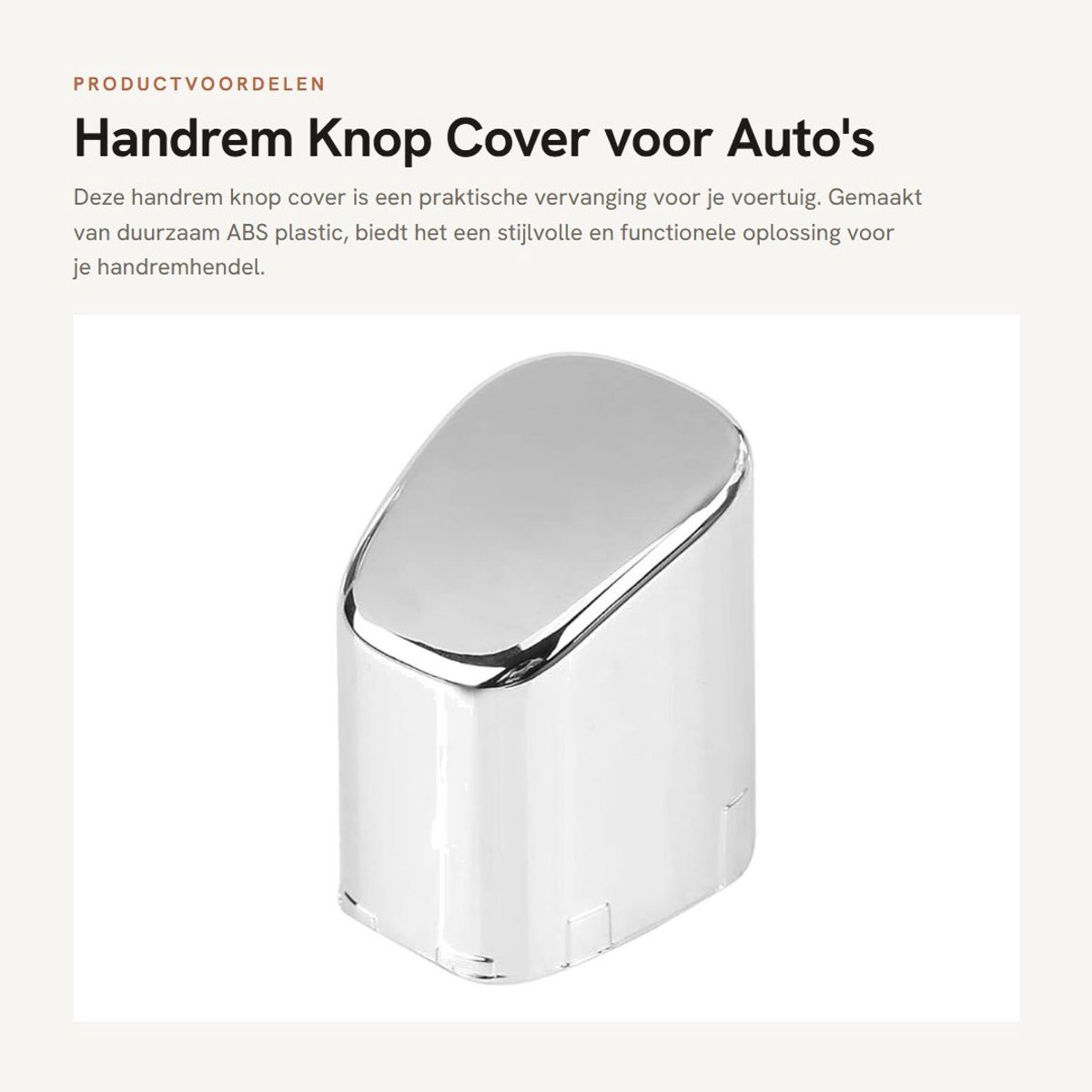 Dailygoods- Handremknop Vervanging - Handremknop Cover - ABS Plastic - Schokbestendig - Zilver - 6RD711333A - Handremkap