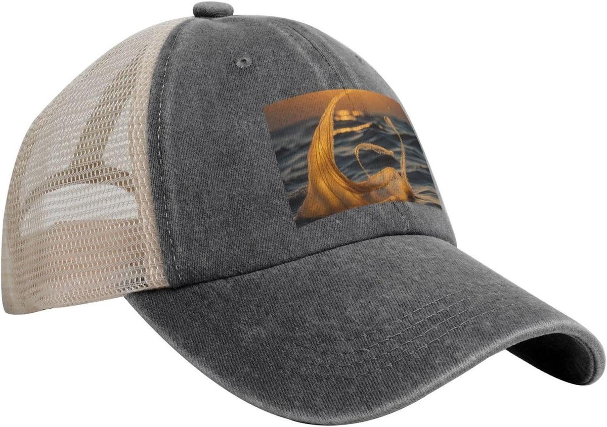 Zeemeermin Staart Pet - Cowboy Mesh Cap - Outdoor Mode - Ademend Ontwerp - 55-59 cm Hoofdomtrek - Denim Blauw