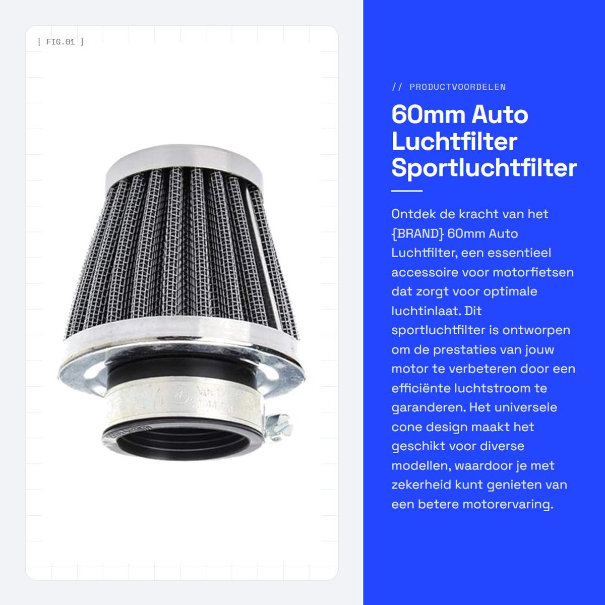 Dailygoods- Luchtfilter Universeel - Sportluchtfilter - Luchtinlaatfilter - Koud Luchtfilter - Turbo Ontluchting - Verbetert luchtfiltering - Motorfilter