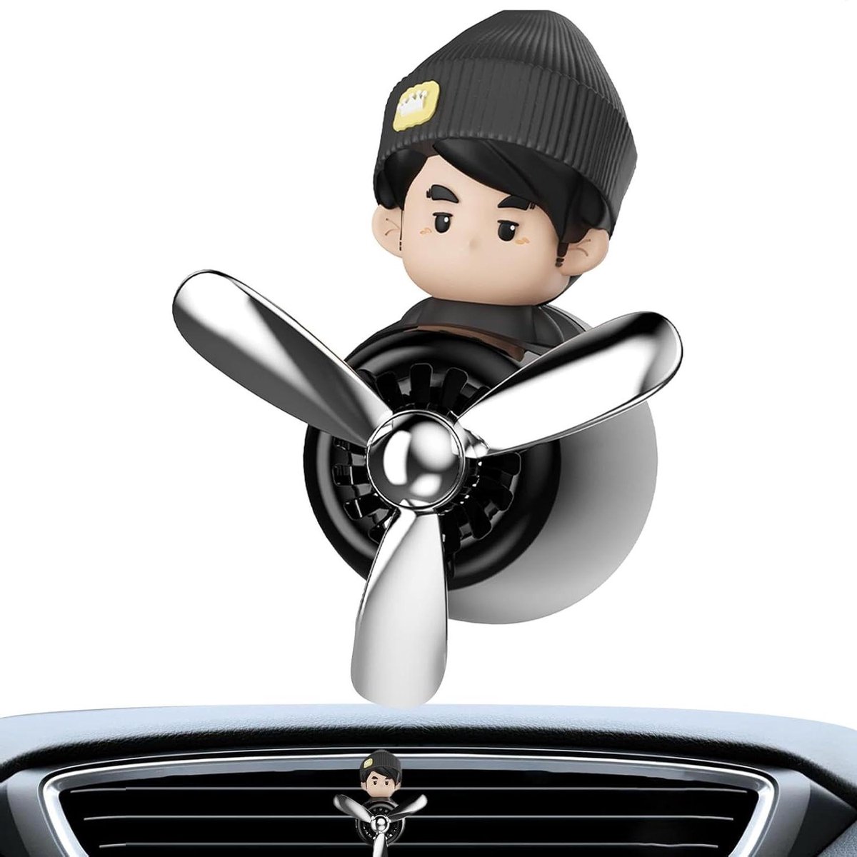 Auto Verfrisser Clip - Cartoonpop Geur - Auto Interieur - Navulbaar Ontwerp - 10 x 10 x 10 cm - Zwart
