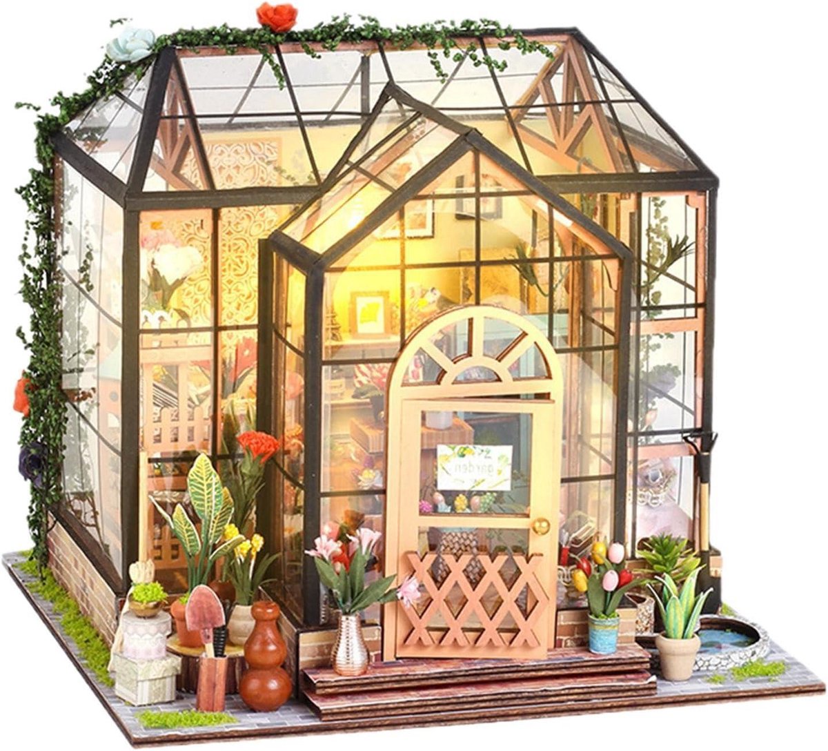 Miniatuur Huis - Bouwpakket Decoratie - Knutselen en Decoreren - Veilig Houtmateriaal - 32 x 21 x 5.5 cm
