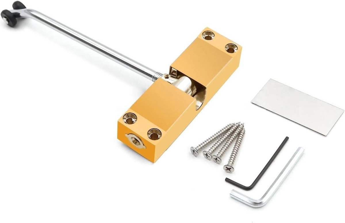Verstelbare Deurdranger - Automatische Deursluiter - Soepel Deuren Sluiten - Roestvrij Staal - Tot 40 Kg - Zilver Goud
