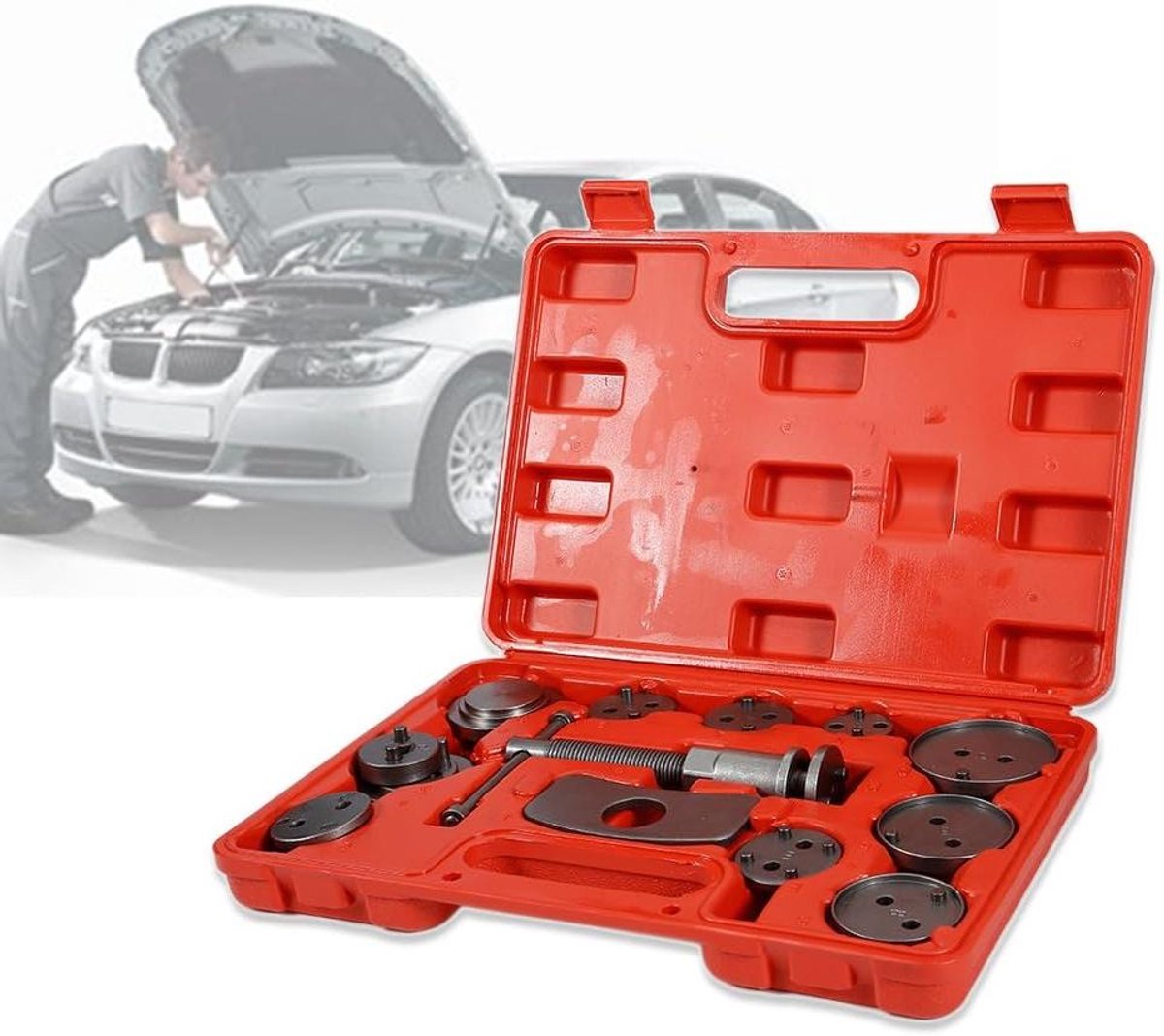 Supfine 13pcs Brake Piston Reset, Right Thread Spindle, Red/Black, Random