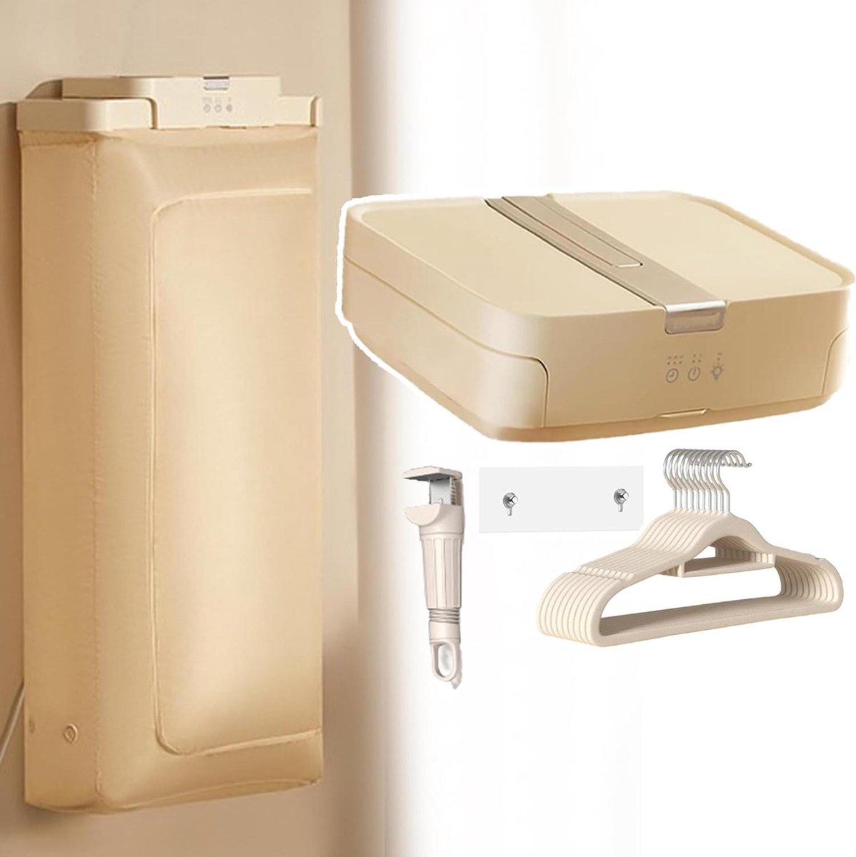 Elektrische Kledingdroger Mini Droger Kleding Drogen Draadloze Wandmontage 103L Capaciteit Wit