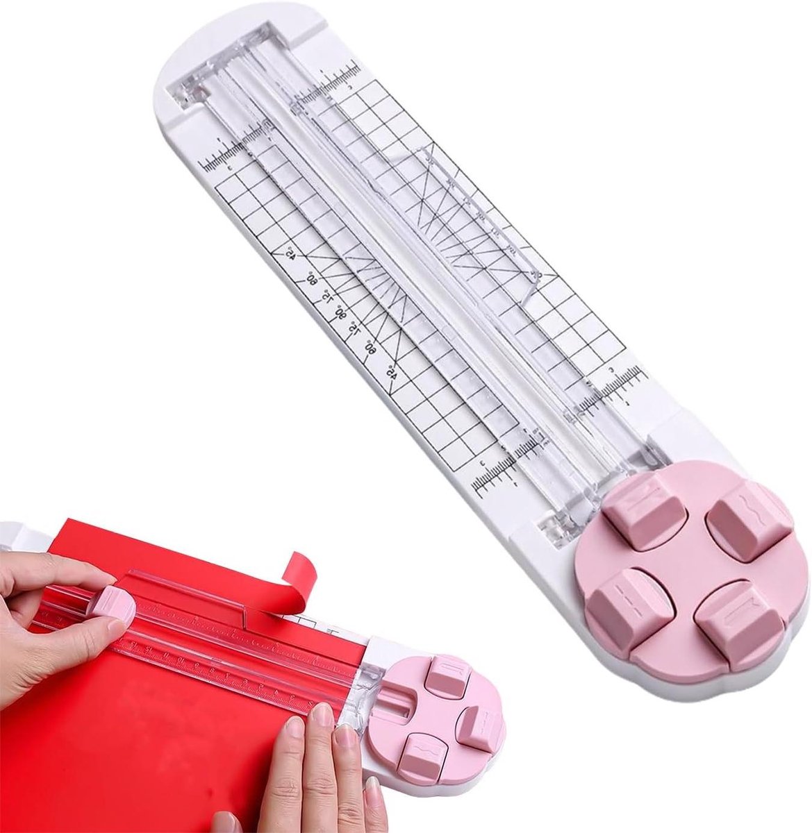 Papiersnijder Trimmer - Snijgereedschap Kaarten - Ambachtelijk Werk - 4-in-1 Functionaliteit - 35.5 cm Lengte - Meerkleurig