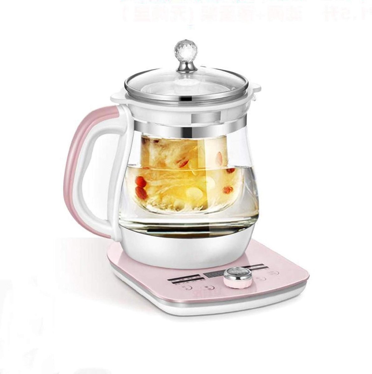glazen waterkoker, Waterkoker met temperatuurregeling, gezondheidsketel, automatische theepot van verdikt glas, roestvrijstalen verwarmingsbasisketel (kleur: B, maat(B,1.5 Litres)