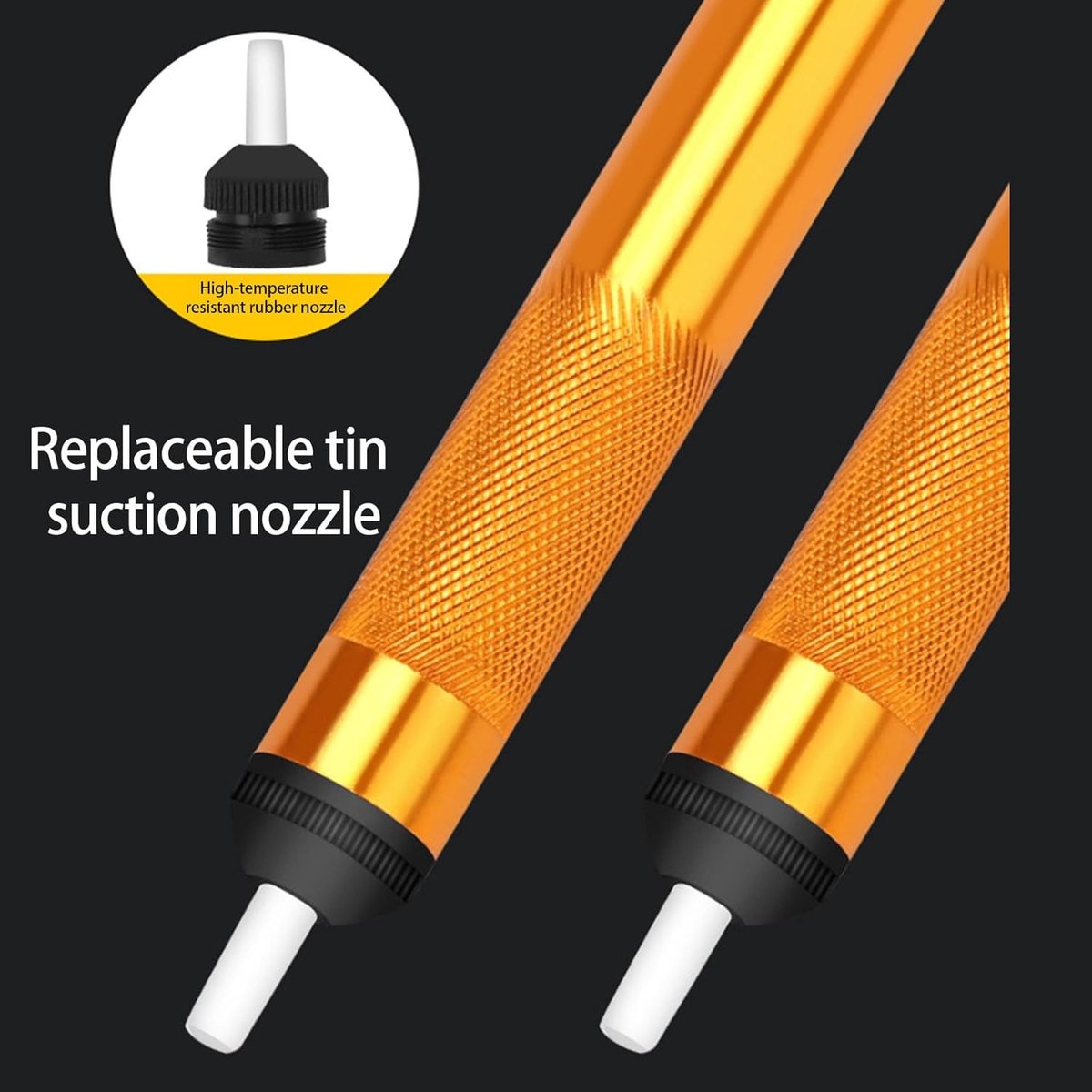 Desoldeer Pomp - Zuig Tin Pen - Elektronica Reparatie - Aluminium Constructie - 180 x 18 mm - Goud