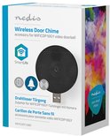 Doos Nedis draadloze deurbelaccessoire met opdruk SmartLife en kleurrijke verfspatten.