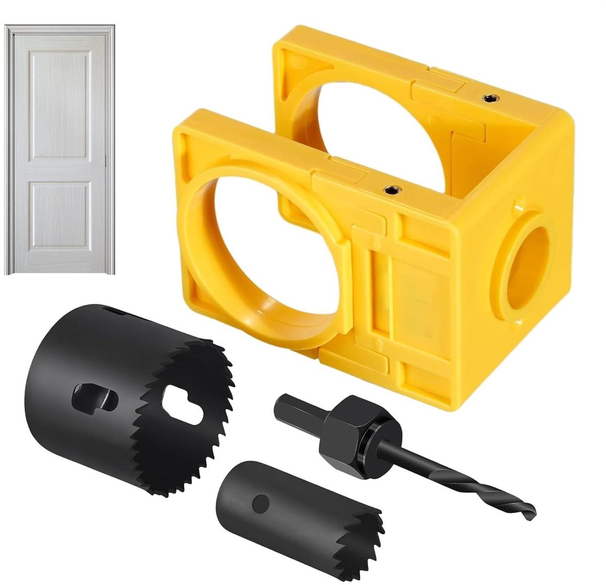 Deurgatboorgereedschap Set - Slotmakers Kit - Deuren Installeren - Grote Chipklaringslots - 50 mm Diepte - Geel