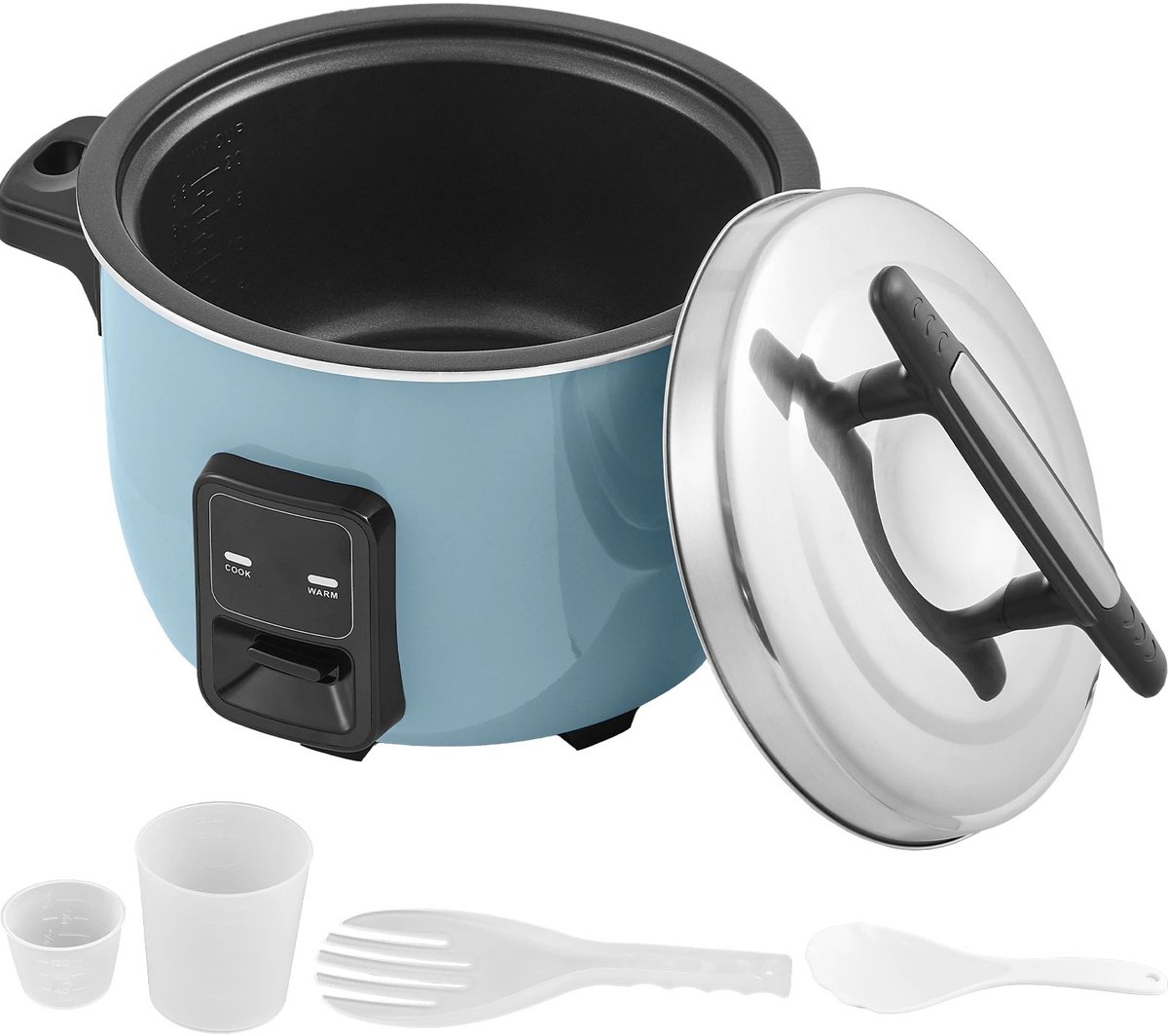 Commerciële Rijstkoker 10 Liter - Professionele Rice Cooker - Grote Capaciteit - Aluminium Binnenpan met Antiaanbaklaag - Automatische Warmhoudfunctie - Voor Restaurant, Buffet, Kantine en Grote Gezelschappen - 1200W