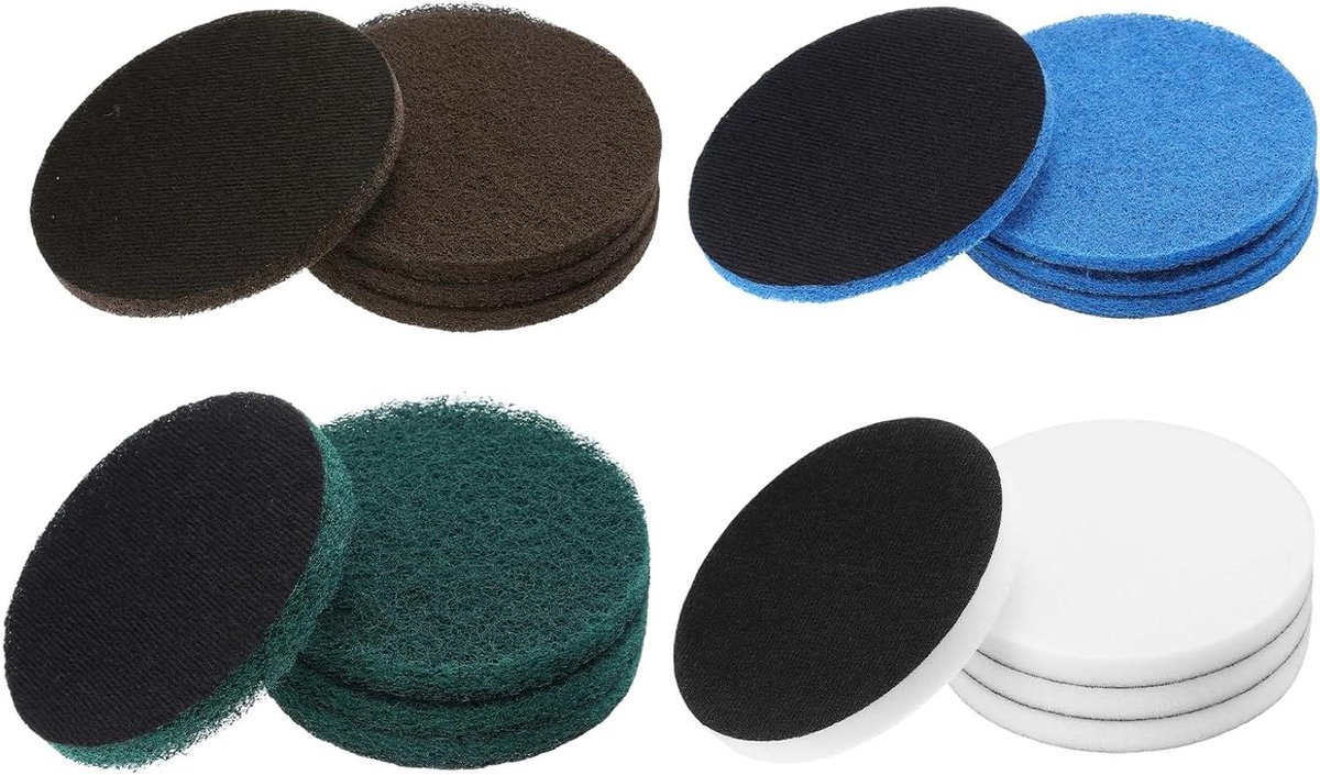 Nylon Schijven - Reinigingsschijven Poetsblokken - Oppervlakken Reinigen - Waterdicht en Vetvrij - 5 inch 16 stuks