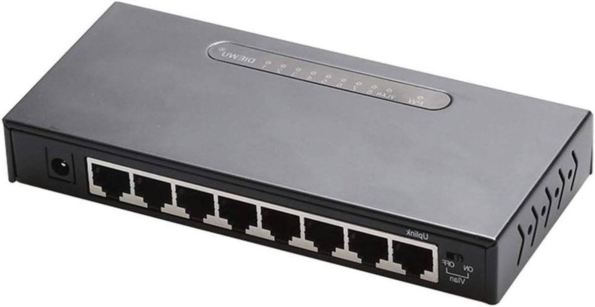 Netwerk Switch - Gigabit Hub - Netwerk Uitbreiding - 8 Poorten Plug and Play - 1000 Mbps - Zwart