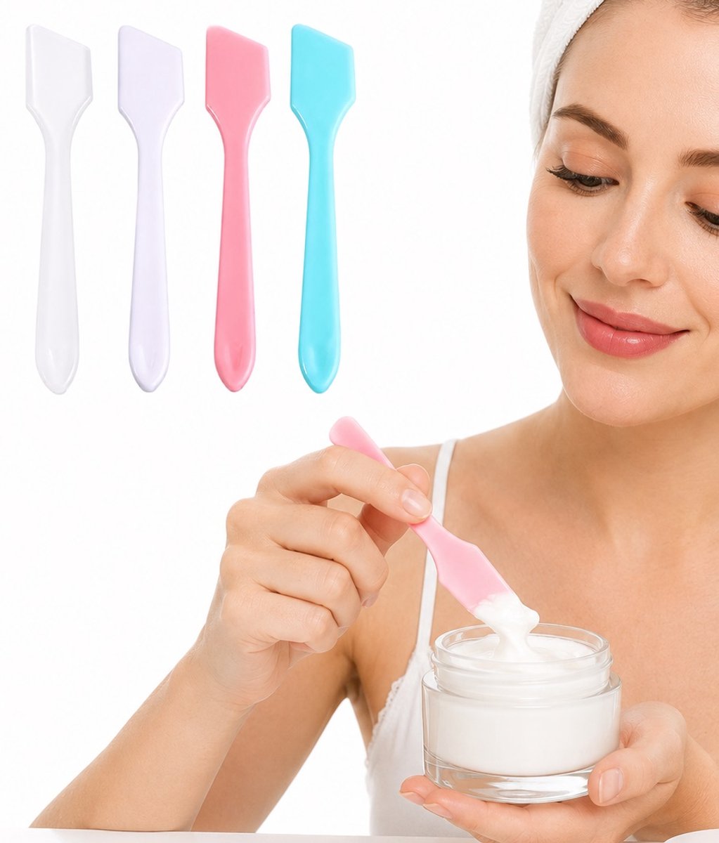 Gezichtsmasker Spatels 10 Stuks – Face Cream Scraper & Masker Applicator – Mini Cosmetic Spatula voor Gezichtscrème, Oogcrème & Skincare – Kunststof Assorti Kleuren – 8,2 cm