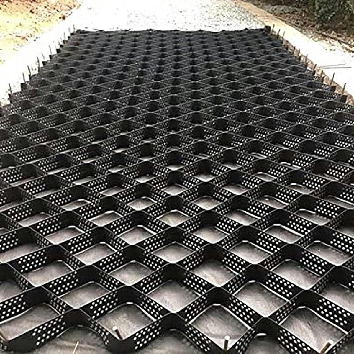 Grind Stabilisator Raster - Bodemstabilisatie Grid - Opritten Versterken - Hoge Belasting Capaciteit - 8165 kg/m² - Zwart