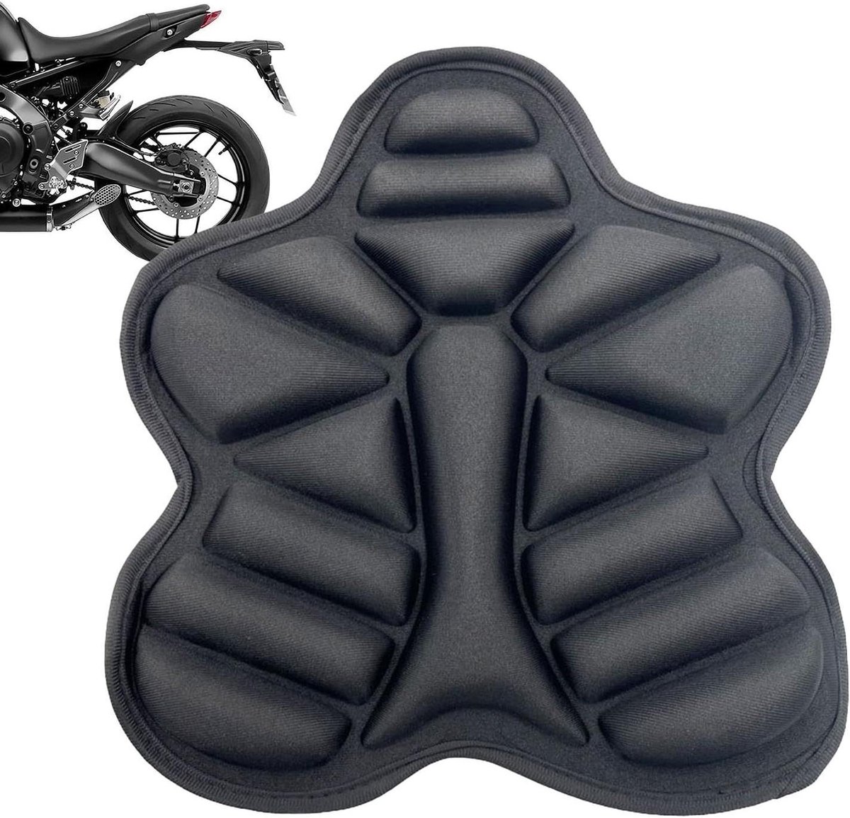 Motorzitkussen - Zadelhoes - Comfortabel Rijden - Ademend Antislip - Universele Pasvorm - Zwart