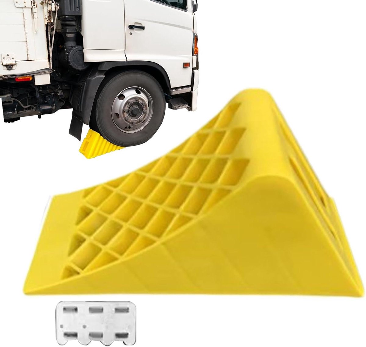 Wielstopper - Wielblokken - Voertuig Stabiliseren - Antislip Structuur - 39 x 16 x 18 cm - Zwart