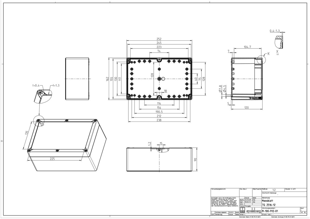 Spelsberg TG PC 2516-12-to Installatiebehuizing 252 x 162 x 120 Polycarbonaat Grijs-wit (RAL 7035) 1 stuk(s)