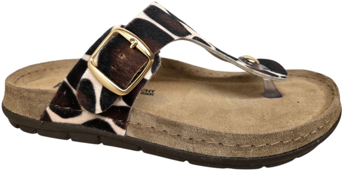 Rohde 5895 72 Slippers Bruin Koeienprint Suede Dames - Koeienprint - 40