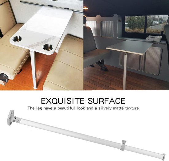Opvouwbare Uitschuifbare Tafelpoten Hoogte Verstelbaar 450‑930mm Verwijderbaar Ontwerp Lichte Bureau‑Poten met Aluminiumlegering voor Campers Boten Jachten Caravans Binnen — afbeelding 4