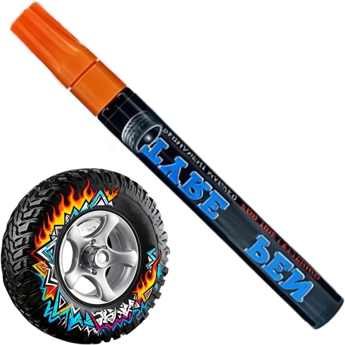 Banden Markeerstiften - Tekenen Pen Rubber - Voertuig Decoratie - Snel Drogende Inkt - 14 x 2 x 2 cm