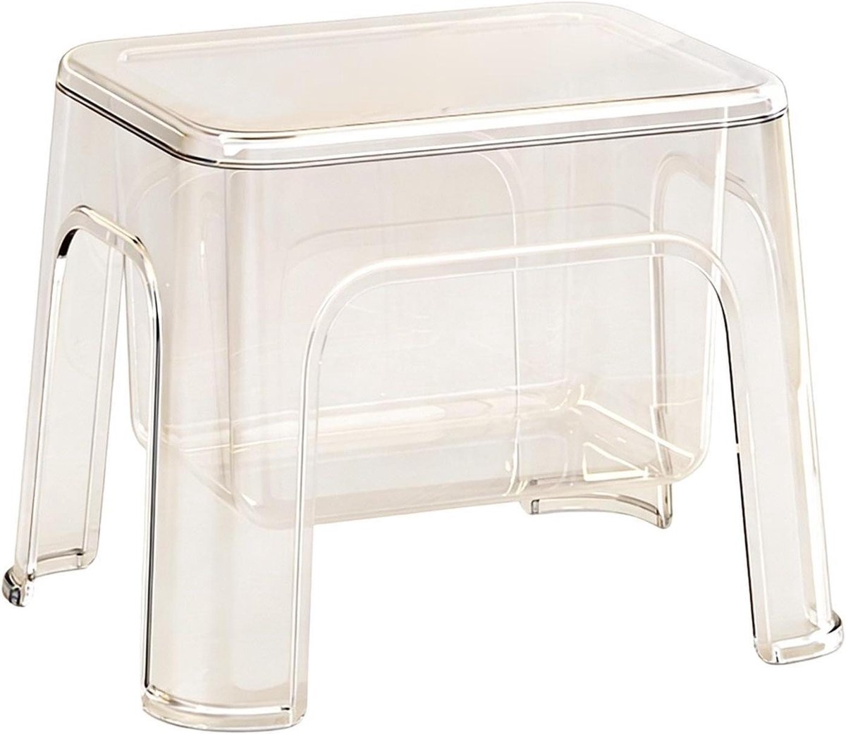 Douchekruk - Badkamerstoel - Badkamer Organisatie - Ingebouwd Opbergvak - 24 cm Hoog - Transparant