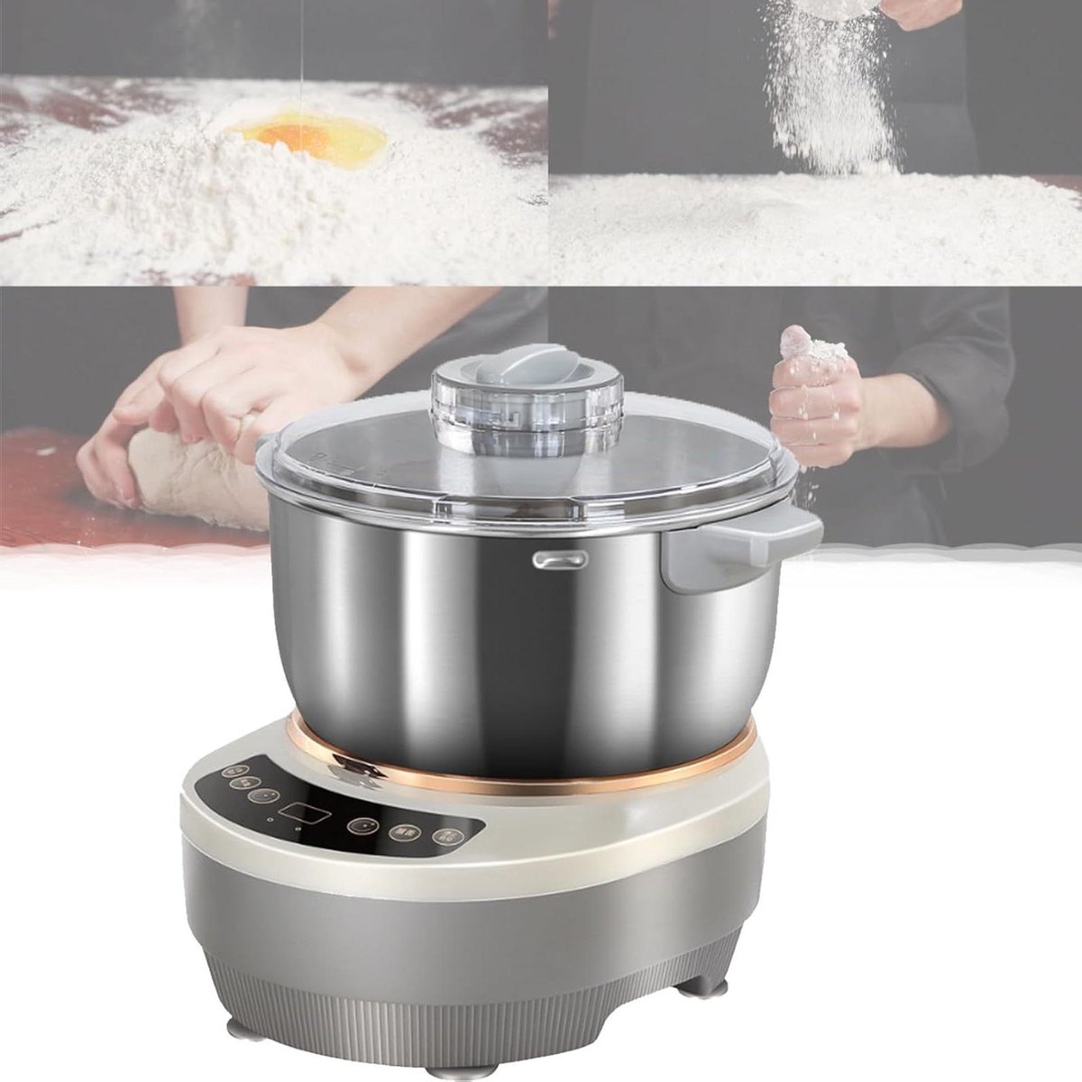 Deegmixer Huishouden - Keukenmachine Garde - Brood Bakken - Constante Temperatuur Fermentatie - 5 of 7 Liter - Zilver